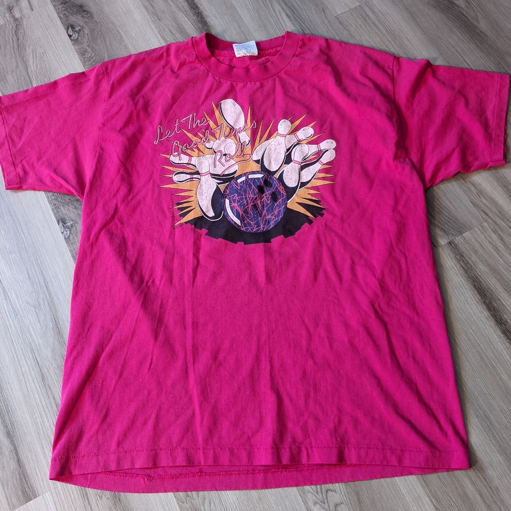 Vintage Retro "Bowling" Graphic Shirt Springhill Single Stitch XL